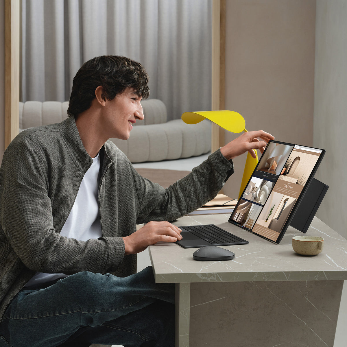 ASUS Zenbook Duo UX8407AA-SN586W Intel Core Ultra X9 378H Hybrid (2-in-1) 35.6 cm (14") Touchscreen 3K 32 GB LPDDR5x-SDRAM 1 TB SSD Wi-Fi 7 (802.11be) Windows 11 Home Grey