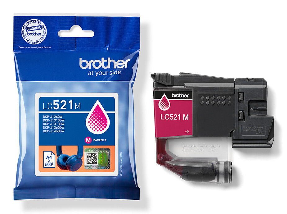 Brother LC521M Genuine Ink Cartridge - Magenta