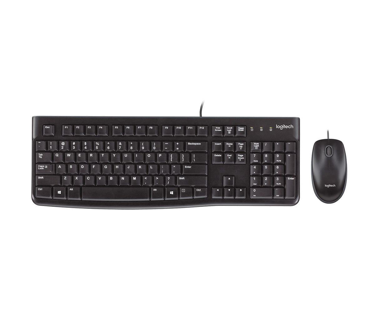 Kit clavier et souris filaire Logitech MK120, USB, profil bas