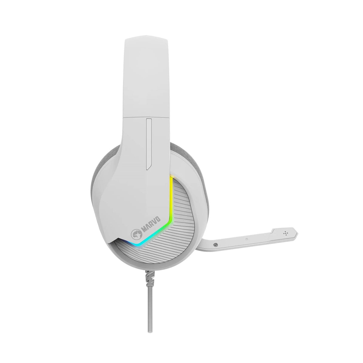 Marvo Scorpion H8618 Tactic 40 USB 2.0 Wired Gaming RGB Headset (White) Head-band