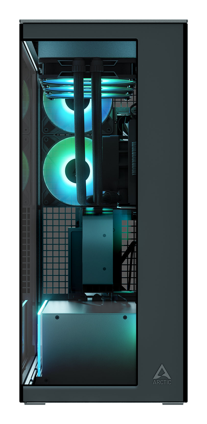 ARCTIC Xtender VG (Mirror Black) Premium E-ATX PC Case with Vertical GPU Mounting