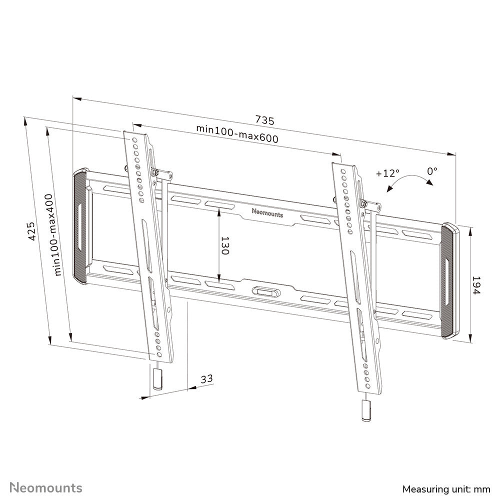 Neomounts WL35-550BL16 TV mount wall 42-86" - tiltable - easy install
