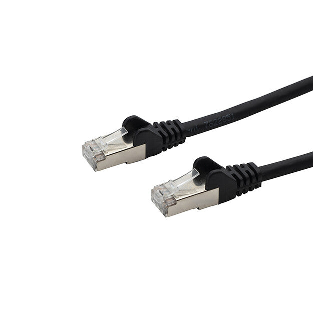 connektgear 1m RJ45 CAT6a SSTP Stranded Flush Moulded LS0H Network Cable - 26AWG - Black