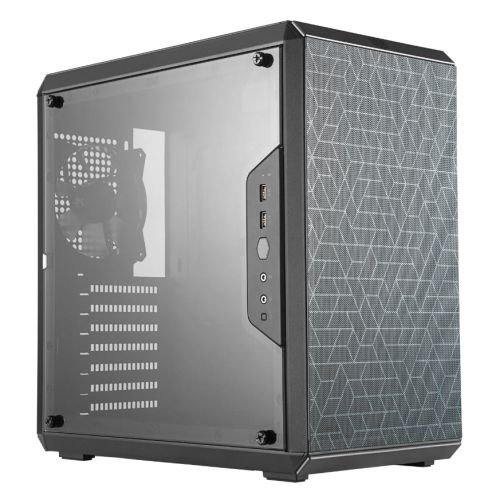 Cooler Master MasterBox Q500L Gaming Case w/ Acrylic Window, ATX, Modular Design, 120mm Fan, Movable I/O Panel, Black