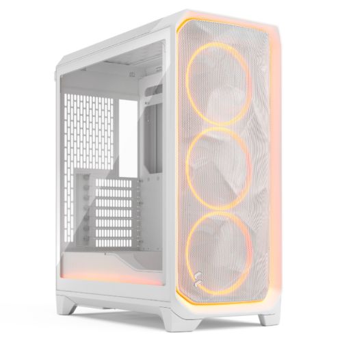 Fractal Design Meshify 3 Ambience Pro RGB (White TG Clear) Gaming Case w/ Clear Window, E-ATX, Mesh Front, 3x RGB Fans, Adjust Pro Hub, USB-C 20Gbps