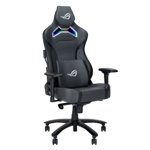 Asus ROG Chariot X (Wide) RGB Gaming Chair, Racing-Car Style, Premium PU Leather, Memory-Foam Lumbar, 4D Armrests, 155° Recline, Tilt & Class 4 Gas Lift, Grey