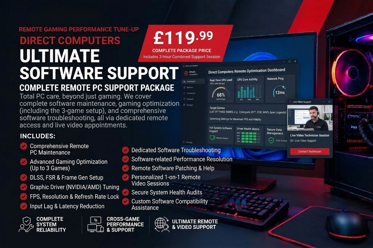 Direct Computers Ultimate Software Support – Complete Remote PC Support Package