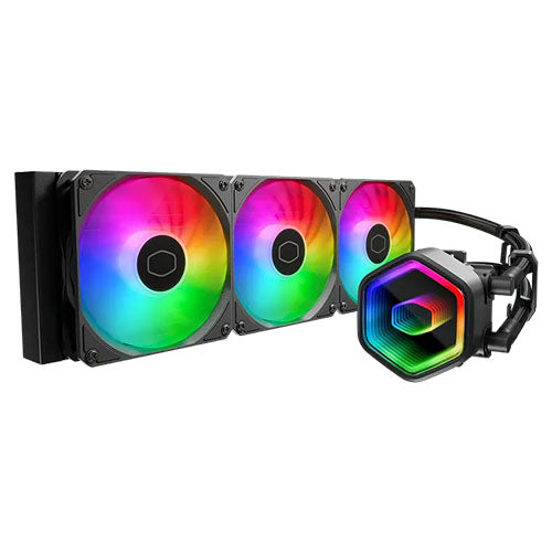 Cooler Master MasterLiquid 360 Core II 360mm ARGB Liquid CPU Cooler, Dual Chamber Pump w/ Infinity Mirror, Black