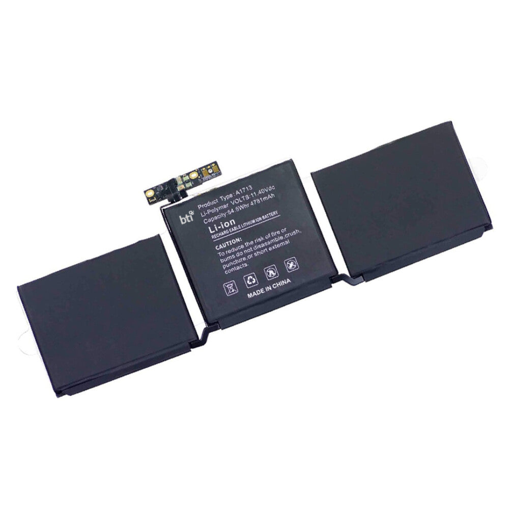 BTI 54.5 6 cell A1713 compatible battery for APPLE A1713 MACBOOK PRO 13 A1708 (2016-2017) MACBOOK PRO 13-INCH 2016 MLL42LL/A