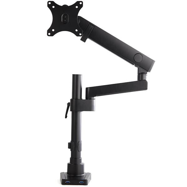 StarTech.com Desk Mount Monitor Arm with 2x USB 3.0 Ports, Full Motion Single Monitor Mount, up to 34" (17.6lb/8kg) VESA Display, Clamp/Grommet Mount, Mechanical Spring