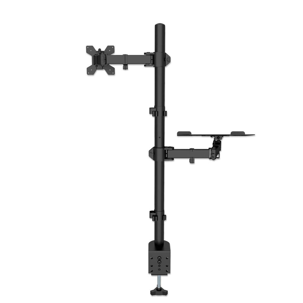 Manhattan Desk Mount for Monitors & Laptop Combo (Full Motion), For screens: 10-27", Laptop up to 17", Clamp Assembly, VESA compatability: 75x75 and 100x100mm - check the dimensions of the four mounting holes on back of screen to ensure it fits, Max 8kg,