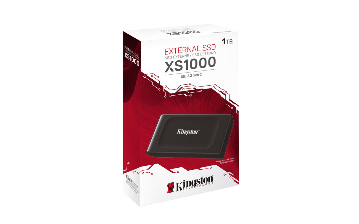 SSD externo portátil Kingston XS1000 de 1 TB, lectura de 1050 MB/s, escritura de 1000 MB/s, USB 3.2 Gen 2, garantía de 5 años