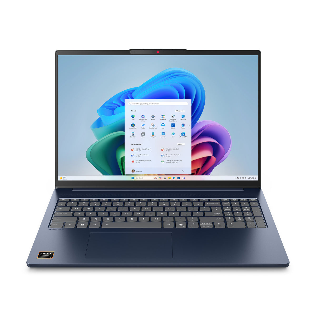 Lenovo IdeaPad Slim 5 16AHP10 AMD Ryzen™ 7 8845HS Laptop 40.6 cm (16") 2.8K 32 GB DDR5-SDRAM 1 TB SSD Wi-Fi 7 (802.11be) Windows 11 Home Blue English