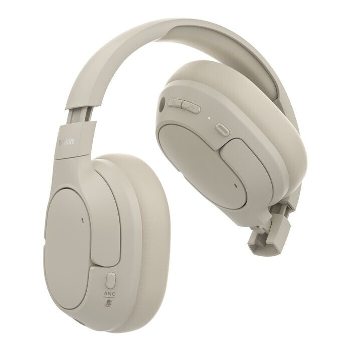 Belkin AUD008HQSA headphones/headset Wireless Head-band Calls/Music USB Type-C Bluetooth Sand