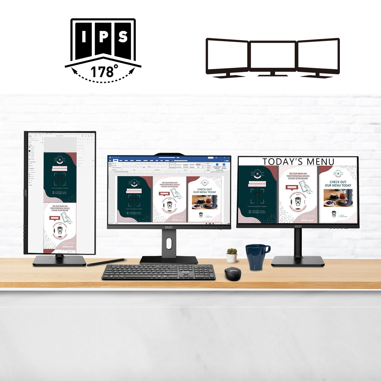 MSI Pro AP242P 14M Intel Core i7 14700 All in One PC, (16GB RAM, 512GB SSD, Windows 11PRO), 23.8 Inch IPS Screen/UHD Graphics/Type-C/USB/LAN/HDMI/DP/WiFi 6E/BT 5.3/VESA