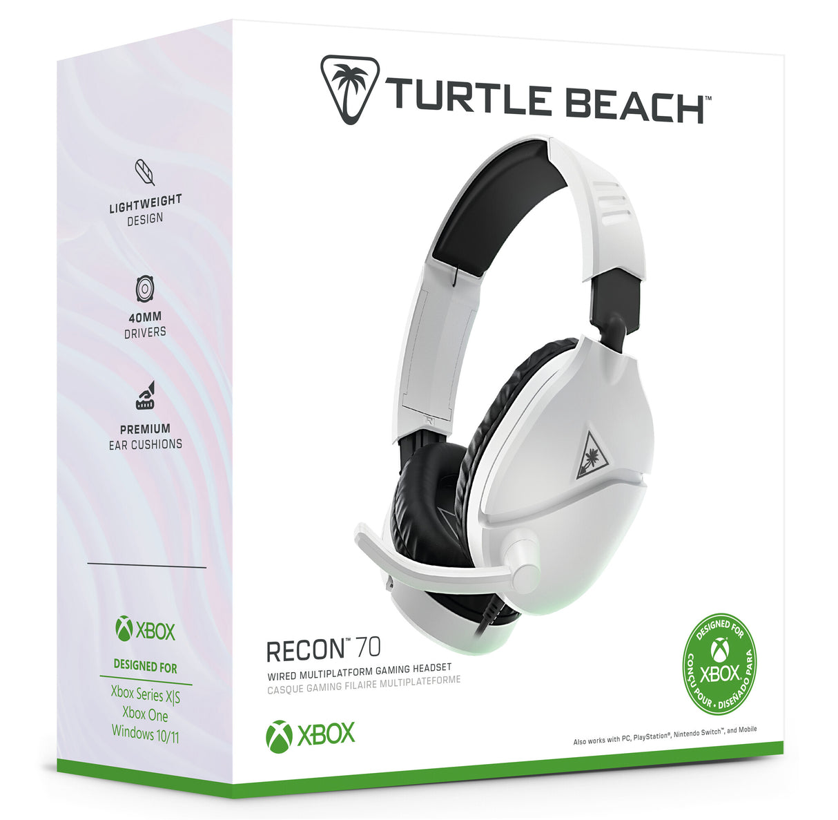 Turtle Beach Recon 70 White Xbox Wired Gaming Headset. Officially Licensed for Xbox Series X or S and Xbox One