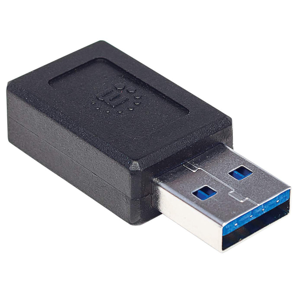 Manhattan USB-C Female to USB-A Male Adapter, USB 3.2 Gen 2 (formerly USB 3.1 Gen 2), 10 Gbps, SuperSpeed+ USB, Black, Lifetime Warranty