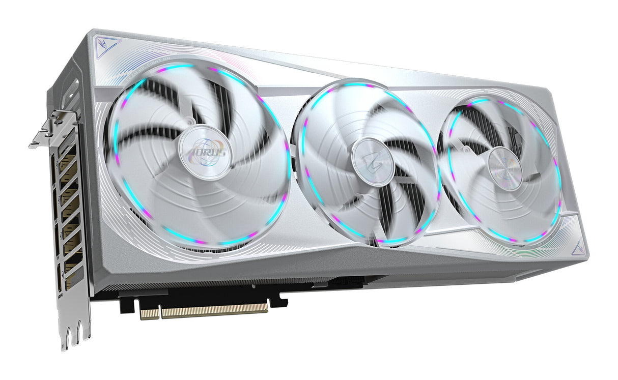 GIGABYTE AORUS GeForce RTX 5080 MASTER ICE 16G Graphics Card - 16GB GDDR7, 256bit, PCI-E 5.0, 2805MHz Core Clock, 3 x DP 2.1a, 1 x HDMI 2.1b, NVIDIA DLSS 4, GV-N5080AORUSM ICE-16GD
