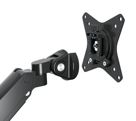 Manhattan Dual Desk Mount for TV & Monitors (Full Motion Gas Spring) with built-in Dock, For screens to 27", Ports (x7): Ethernet,HDMI (x2),USB-A (x3) and USB-C,Power Delivery (100W) to USB-C Port (Separate USB-C wall charger/cable needed),VESA: 75x75 and