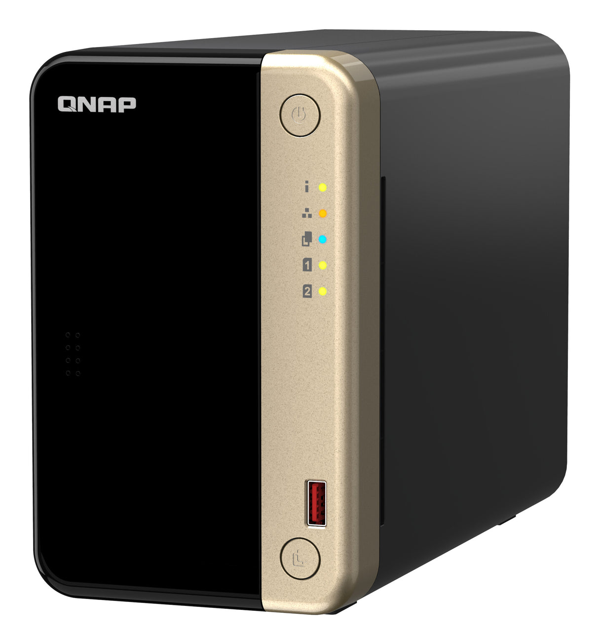 QNAP TS-264 NAS Tower Intel® Celeron® N5095 8 GB 8 TB HDD QNAP Turbo System Black, Gold