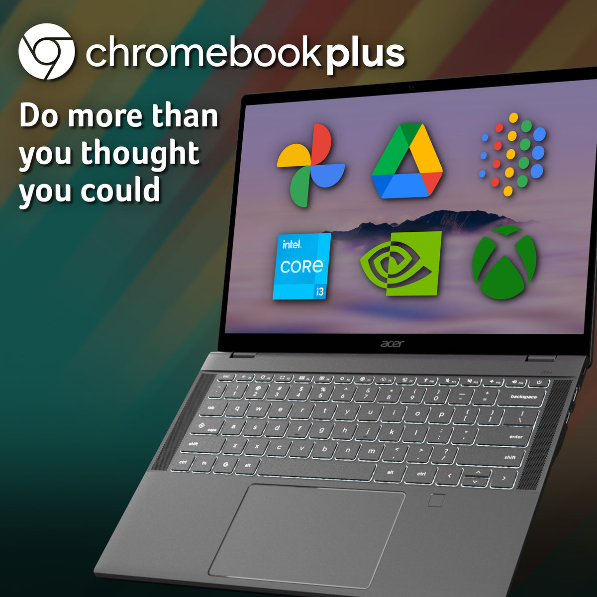 Acer Chromebook Plus 514 CB514-5H - Intel Core i3-1315U, 8GB, 256GB SSD, 14" WUXGA, Chrome OS, Iron