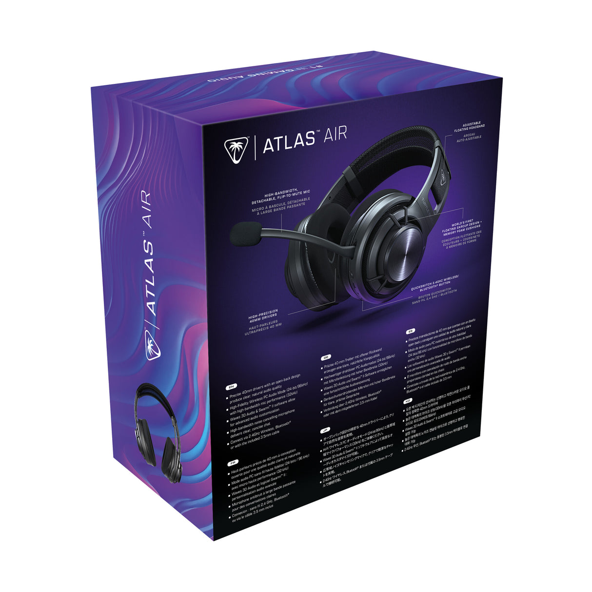 Turtle Beach Atlas Air Wireless Open Back PC Gaming Headset with 24-bit High-Fidelity Audio, Broadcast Grade Mic, Floating Earcup, Memory Foam Cushions and Bluetooth for PC, PS5, PS4 and Mobile