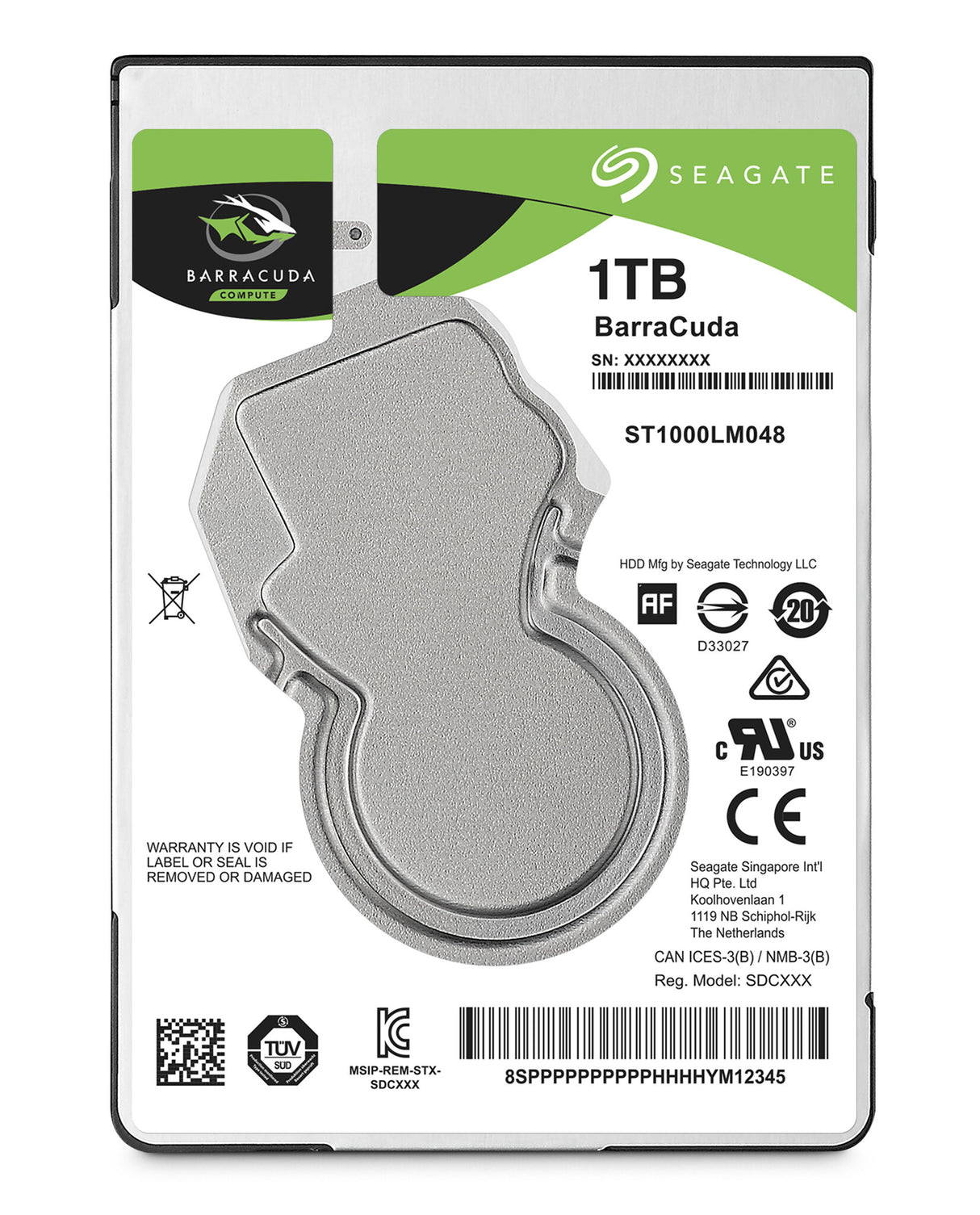 Seagate BarraCuda ST1000LM048 Disque dur interne SATA III 1 To 2,5" 5 400 tr/min 7 mm 128 Mo de cache