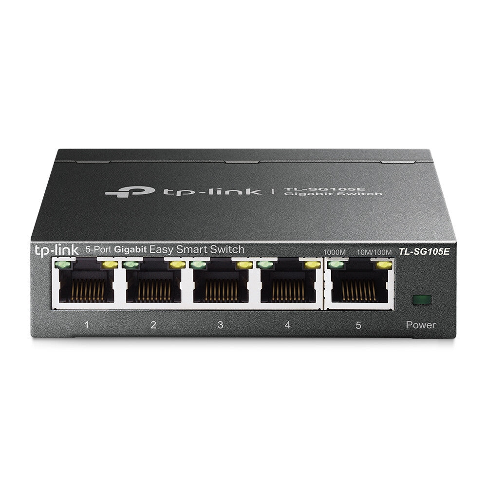 TP-LINK (TL-SG105E) Switch Inteligente Easy Gigabit de 5 Puertos, Caja de Acero