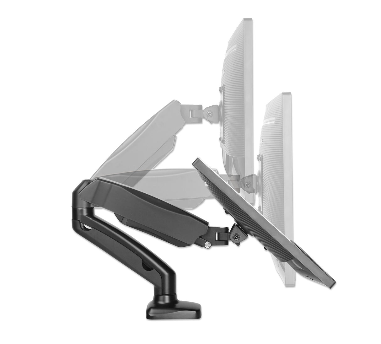 Manhattan Desk Mount for TV & Monitors (Full Motion Spring), For screens 13" to 27", C-Clamp or Grommet Assembly, VESA compatability: 75x75mm and 100x100mm - check the dimensions of the four mounting holes on back of screen to ensure it fits, Max 9kg, Bla