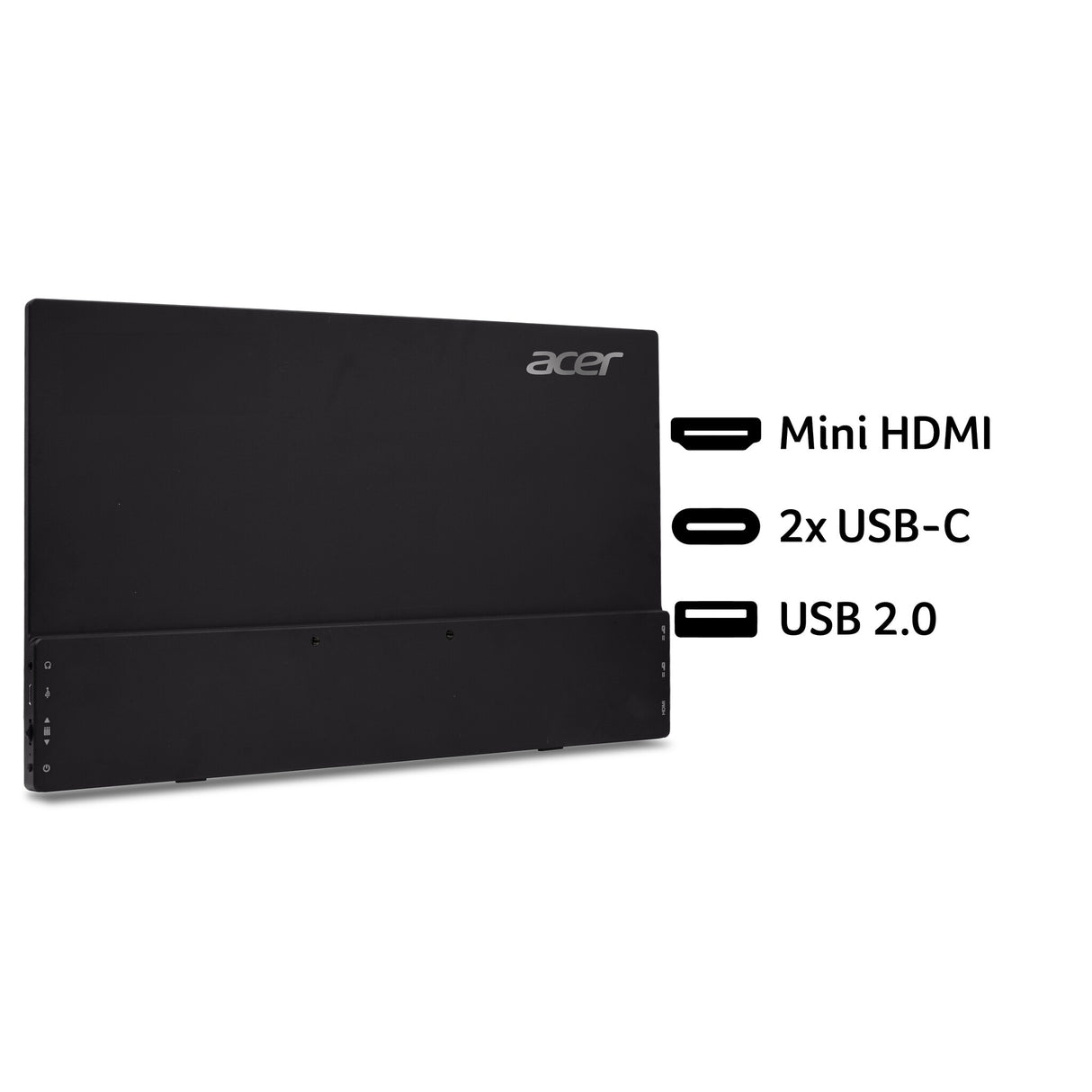 Acer PM161QT portable monitor - 15.6", Full HD (1920x1080), IPS, 60Hz, 6ms, AdaptiveSync, black
