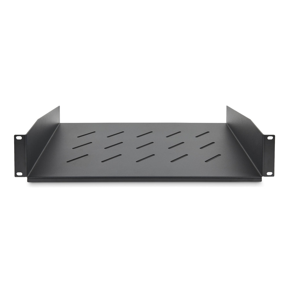 StarTech.com 2U Vented Server Rack Shelf, 12" (31.5cm) Mounting Depth, Cantilever Tray For 19" Rack/Cabinet, Heavy-Duty Steel, Up To 25lb/11.3kg, Includes Cage Nuts/Screws