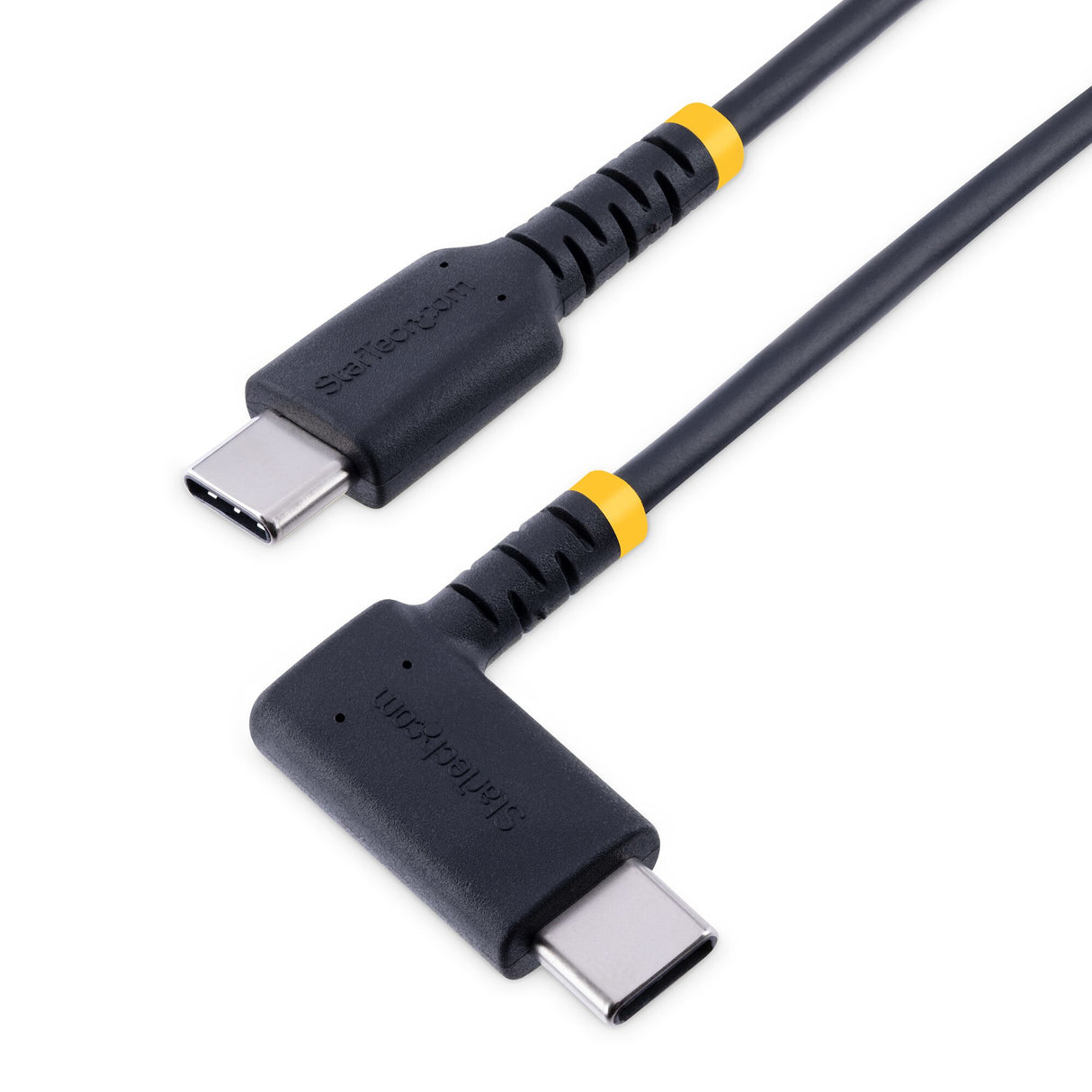StarTech.com 6.6ft (2m) USB-C Fast Charging Cable, Rugged, Right-Angled, Charge & Sync, 60W (3A) PD, USB 2.0, TPE Jacket and Aramid Fiber - USB C Charging Cord