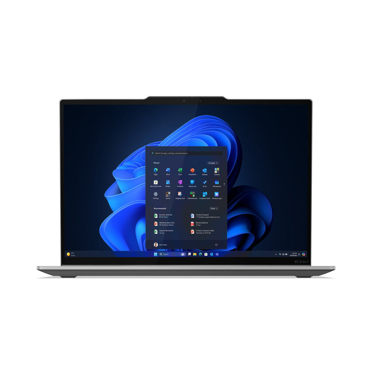 Lenovo ThinkPad X1 2-in-1 Gen 10 Aura Edition Copilot+ PC Intel Core Ultra 7 258V Hybrid (2-in-1) 35.6 cm (14") Touchscreen 2.8K 32 GB LPDDR5x-SDRAM 1 TB SSD Wi-Fi 7 (802.11be) Windows 11 Pro English Grey