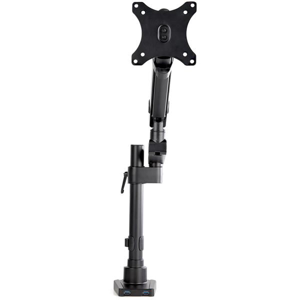StarTech.com Desk Mount Monitor Arm with 2x USB 3.0 Ports, Full Motion Single Monitor Mount, up to 34" (17.6lb/8kg) VESA Display, Clamp/Grommet Mount, Mechanical Spring
