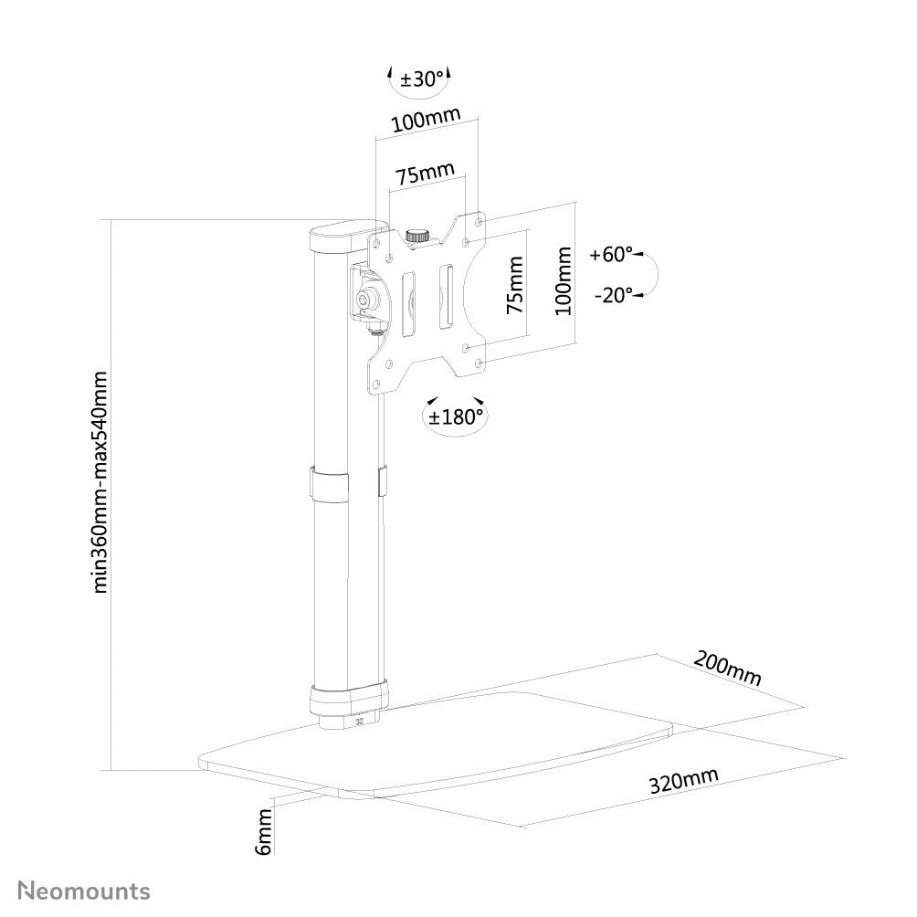 Neomounts FPMA-D890BLACK Monitor stand 10-30"