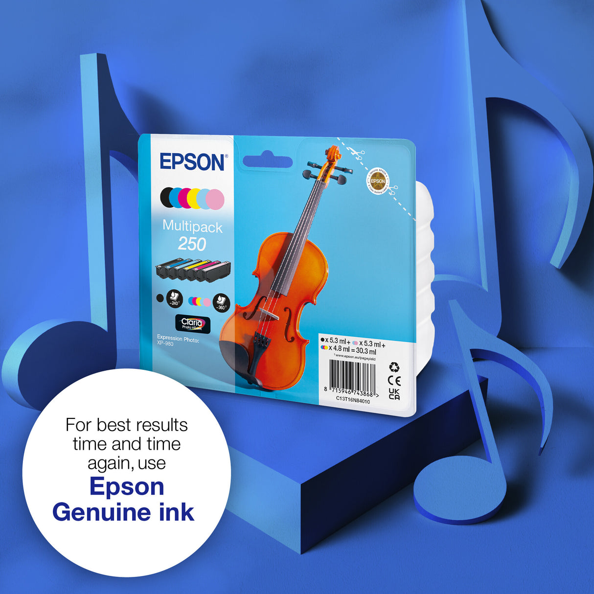 Epson Multipack 6-colours 250 Violin Claria Photo HD Ink