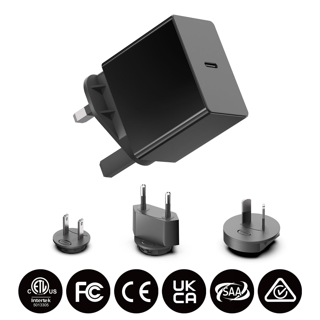 Origin Storage Origin 65W Wall Charger with 1.5m USB-C cable and 4 Multi AC Plugs