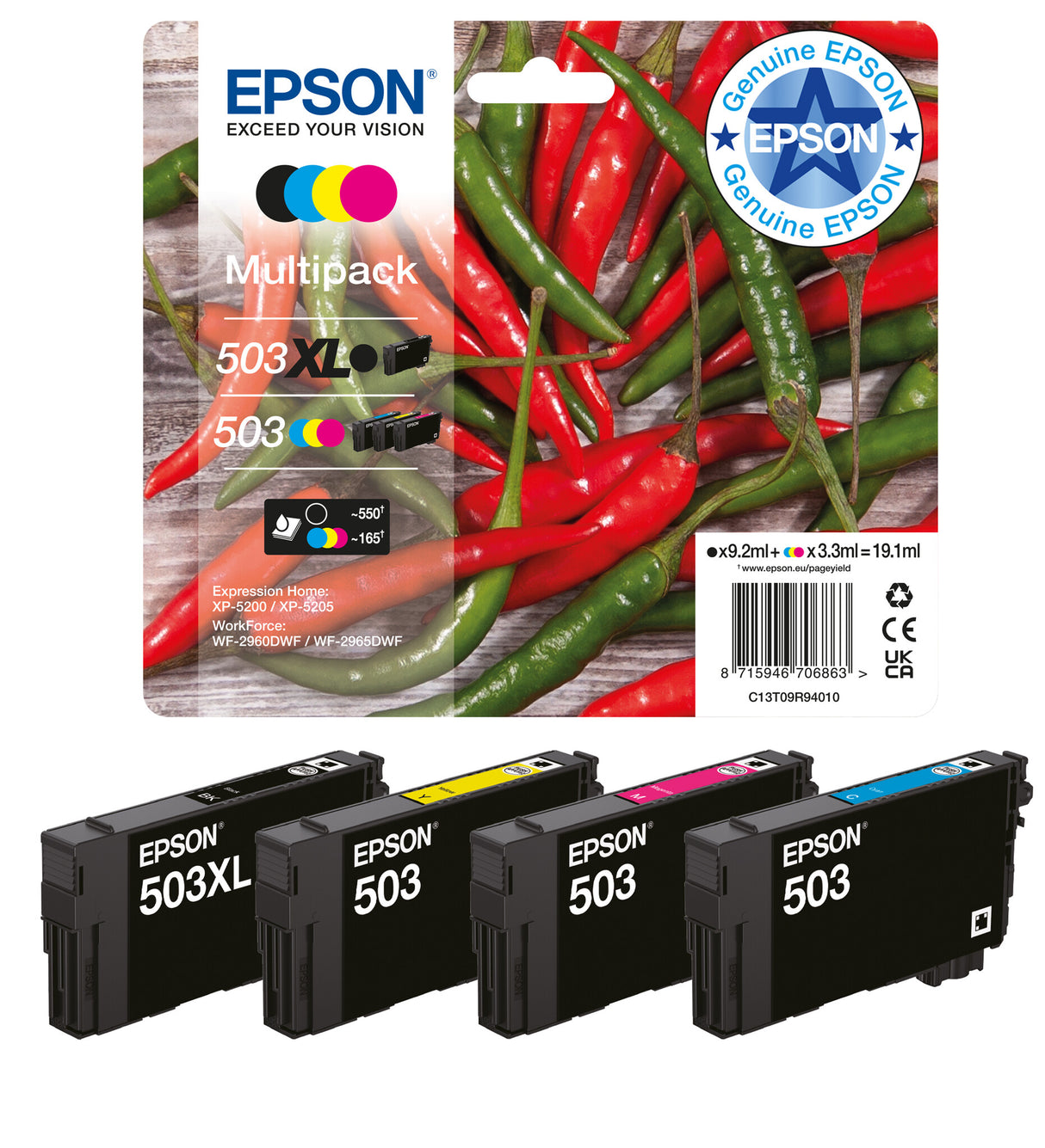 Epson Singlepack Cyan 503 Ink
