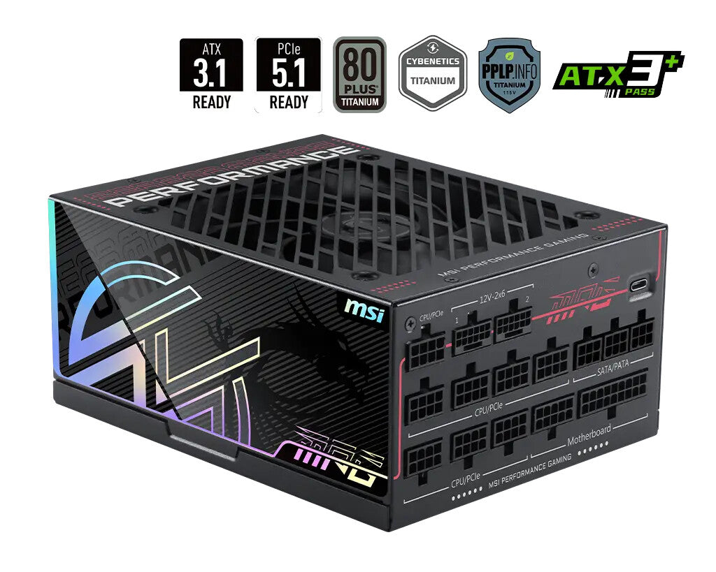 MSI MPG Ai1300TS PCIE5 power supply unit 1300 W 24-pin ATX ATX Black