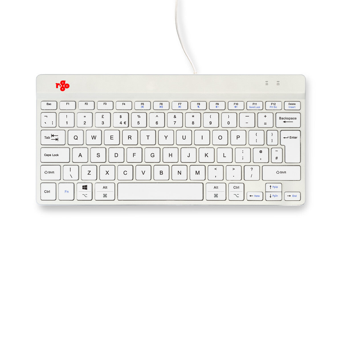 R-Go Tools Ergonomic keyboard R-Go Compact Break, compact keyboard with break software, QWERTY (UK), wired, white