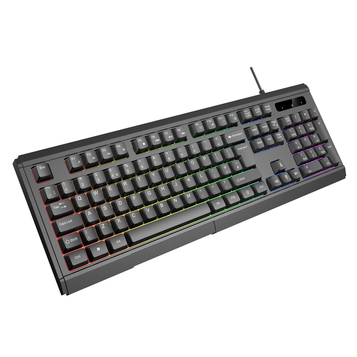 VIDA GAMER BLK 4IN1 USB KB MS HS KIT keyboard Mouse included Gaming QWERTY UK English Black