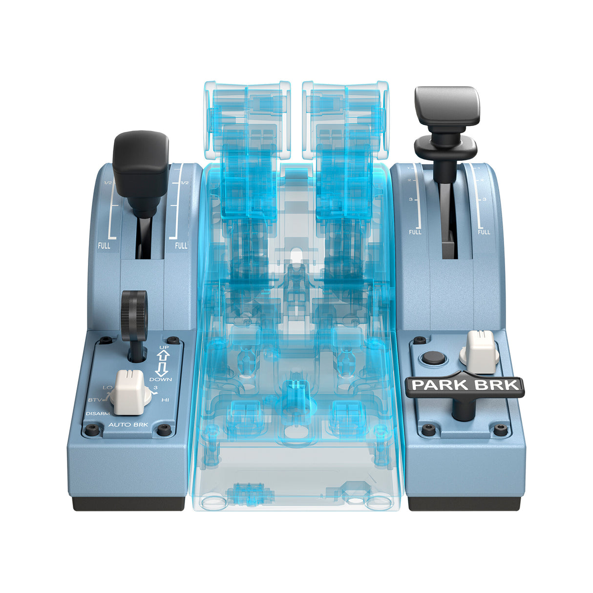 Thrustmaster TCA Quadrant Add-On Airbus Edition Blue Flight Sim Analogue / Digital PC