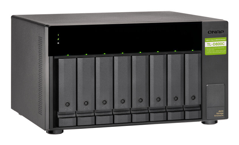 QNAP TL-D800C storage drive enclosure HDD/SSD enclosure Black, Grey 2.5/3.5"