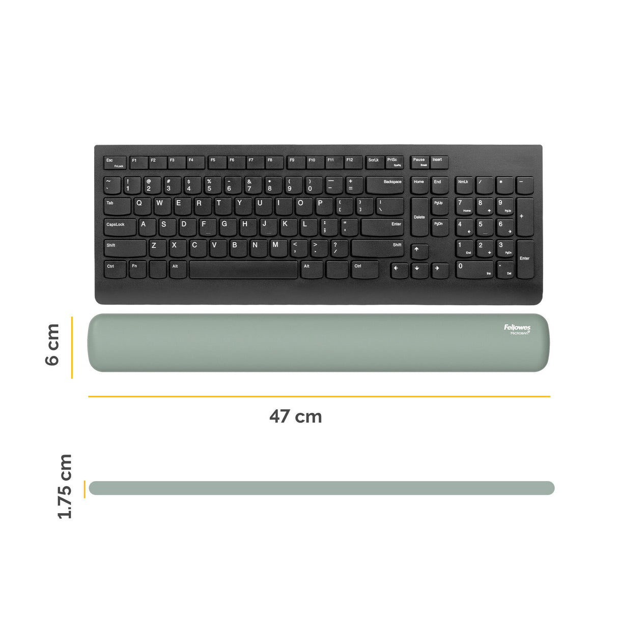 Fellowes Keyboard Wrist Rest Breyta Keyboard Wrist Support with Antibacterial Protection Ergonomic Wrist Support Sage