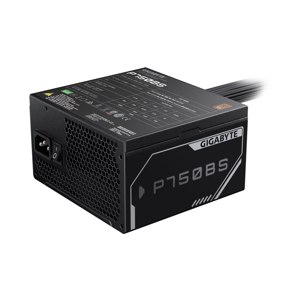 GIGABYTE P750BS Power Supply - PCI-E 6+2 Pin x 4, 80 PLUS Bronze, 120mm Fan, ATX compatible, EU Plug