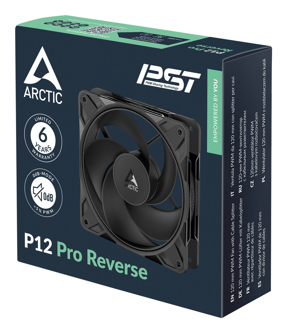 ARCTIC Freezer P12 Pro Reverse - 3 Pack - 120 mm A-RGB PWM Fan with Cable Splitter