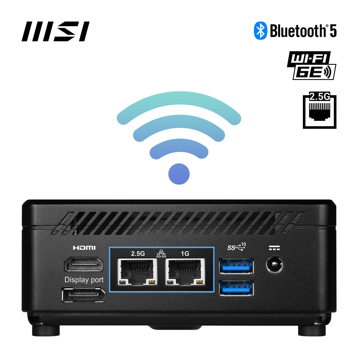 MSI Cubi 5 12M Intel Core i7 1255U Barebone, NUC, SFF, Mini Computer, HTPC, (NO RAM, NO Storage, NO OS), IRIS XE Graphics/ThunderBolt 4/Type C/HDMI/DisplayPort/Dual LAN/WiFi 6E/BT 5.3/VESA