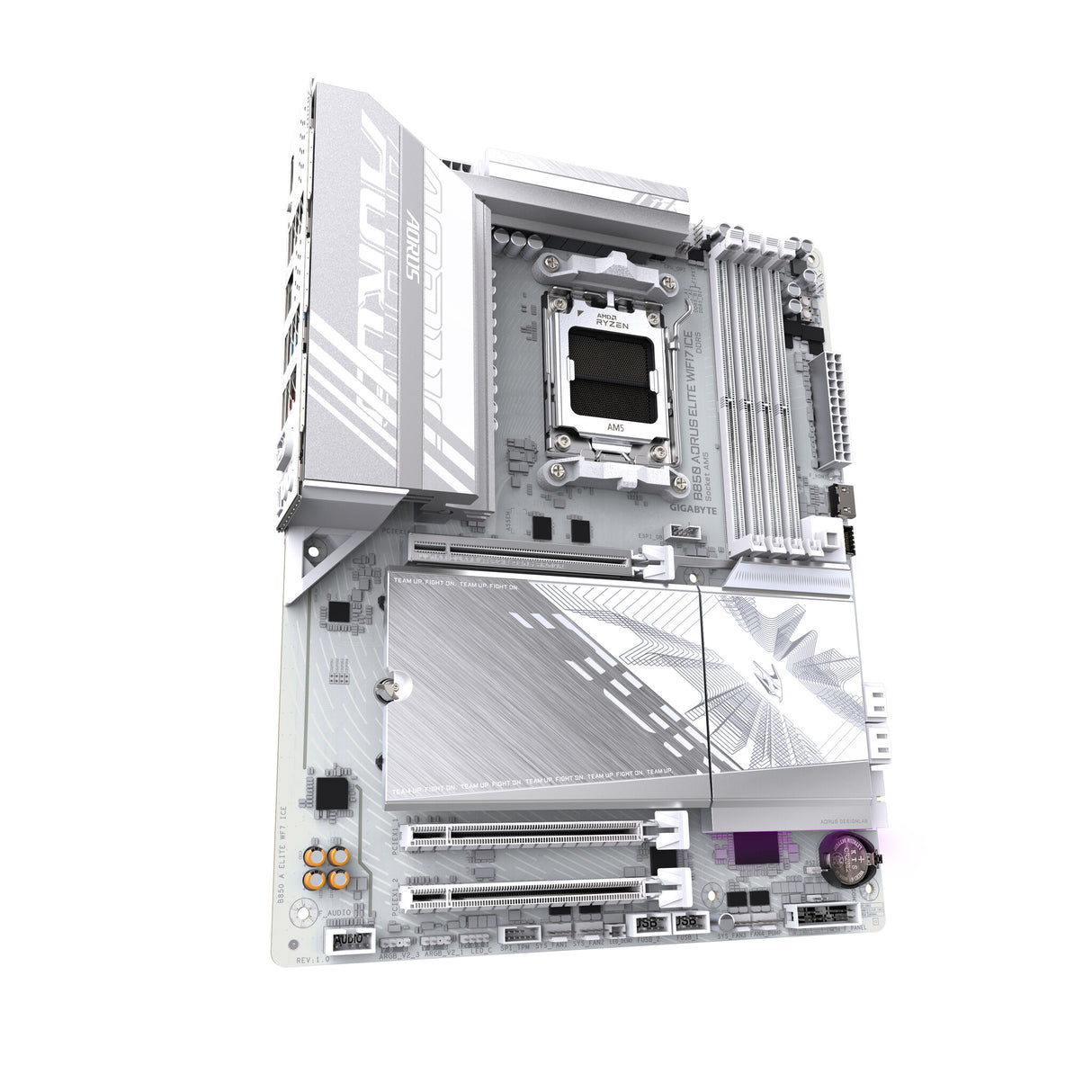 GIGABYTE B850 AORUS ELITE WIFI7 ICE Motherboard - AMD Ryzen 9000 Series CPUs, 14+2+2 Phases Digital VRM, up to 8200MHz DDR5 (OC), 1xPCIe 5.0 + 2xPCIe 4.0 M.2, 2.5 LAN, WIFI 7, USB 3.2 Gen 2x2