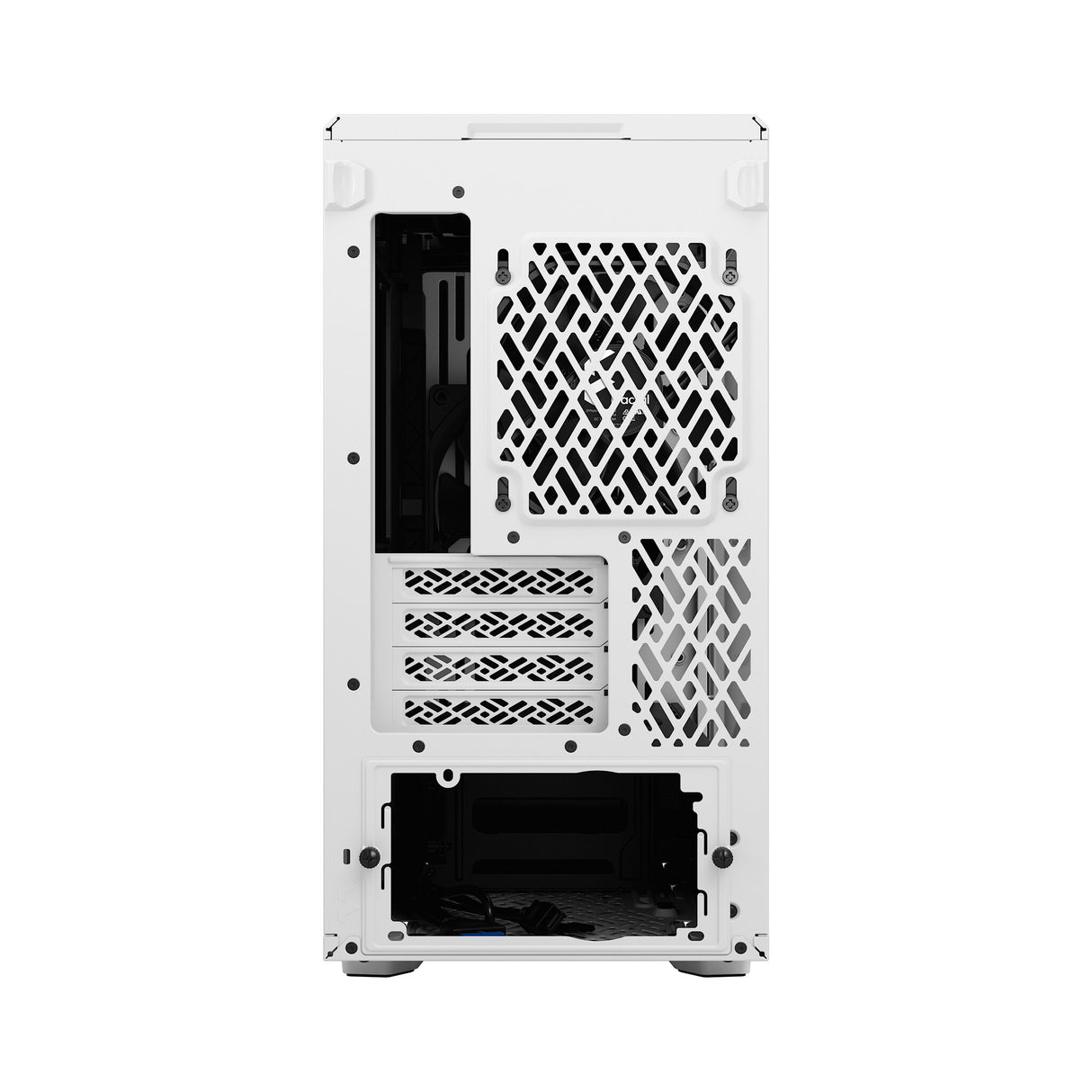 Fractal Design Meshify 2 Mini (White TG) Estuche para juegos con ventana de vidrio transparente, Micro ATX, malla angular, USB-C, GPU de 331 mm y soporte para radiador de 280 mm