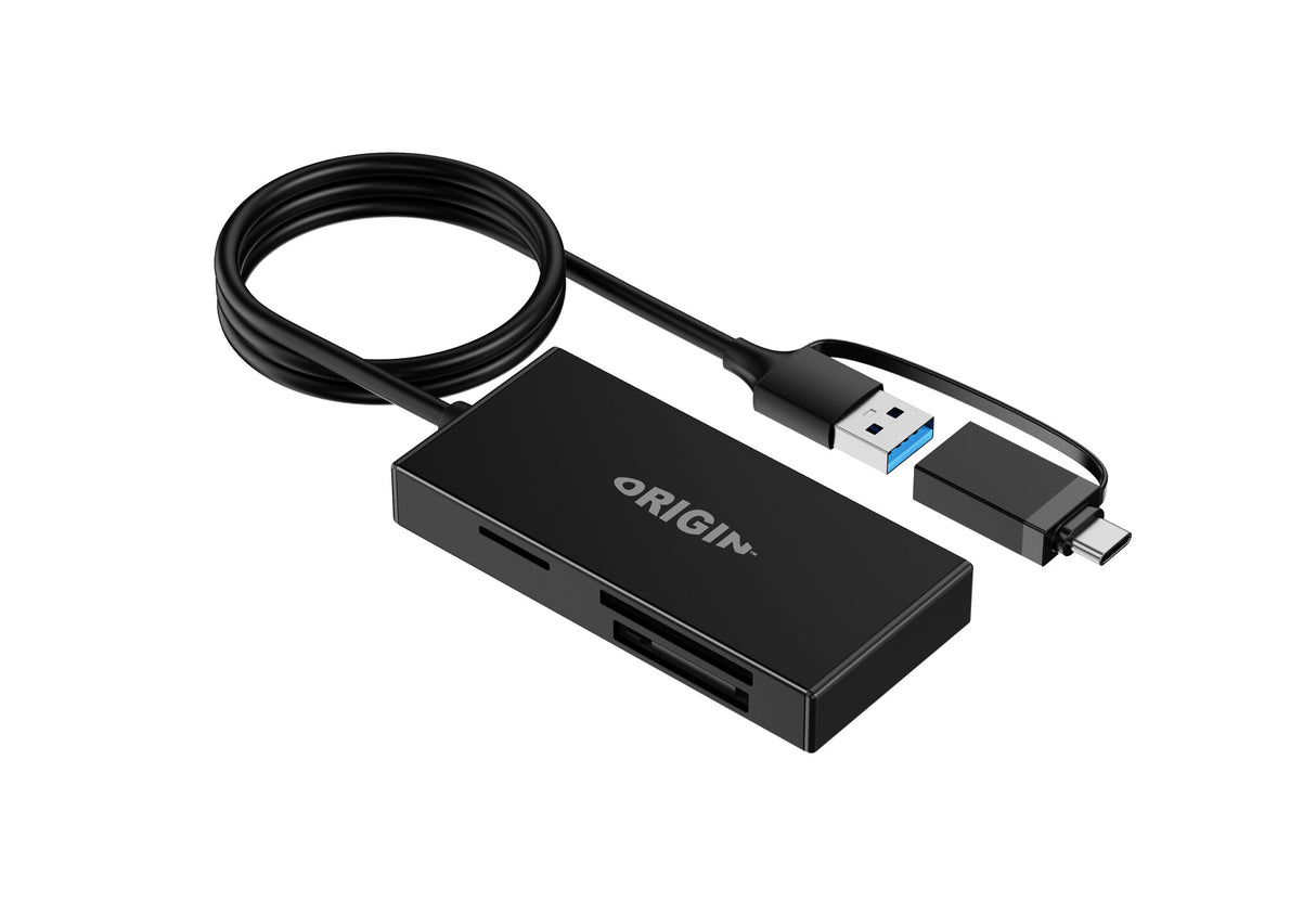 Origin Storage USB3.2 Gen1 Multi-Ports Card Reader with USB-C and USB-A adapter